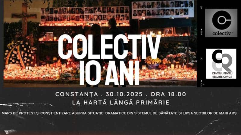 10 ani de la tragedia din clubul Colectiv. Marș și protest la Constanța: „Nu uităm. Nu iertăm.”