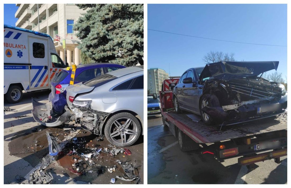 UPDATE. Trei mașini implicate într-un accident pe Bulevardul Mamaia: un șofer a murit după ce i s-a făcut rău la volan!