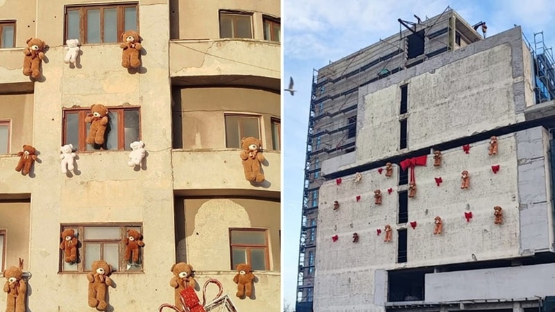 Ursuleții „agățați” la Târgul de Crăciun, val de glume și meme online. Organizatorul se apără, Primăria reacționează