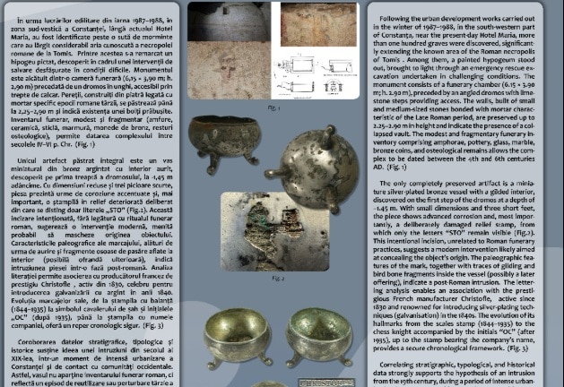 Exponatul lunii decembrie la MINAC Constanța. Povestea unui vas Christofle descoperit în „Mormântul cu oranți” de la Tomis