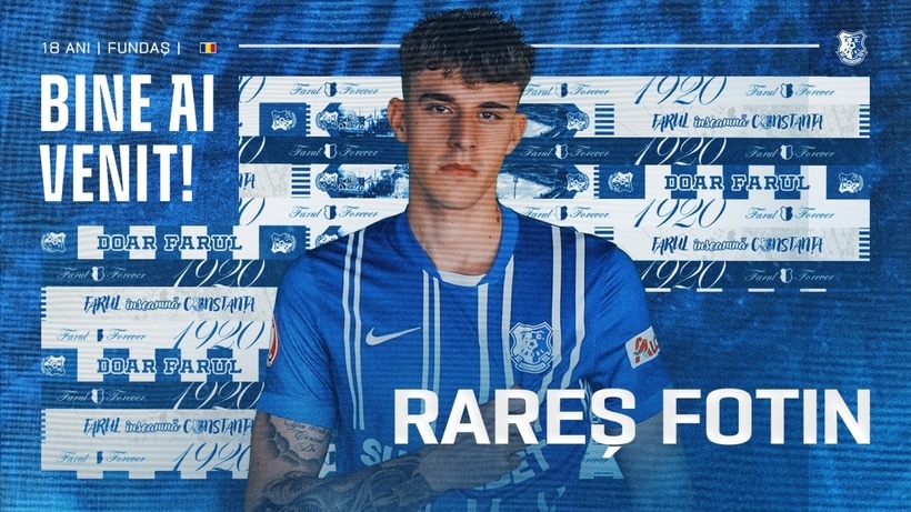 Rareş Fotin, noul jucător al echipei Farul Constanţa. „Farul este o provocare, un pas mare pentru mine”