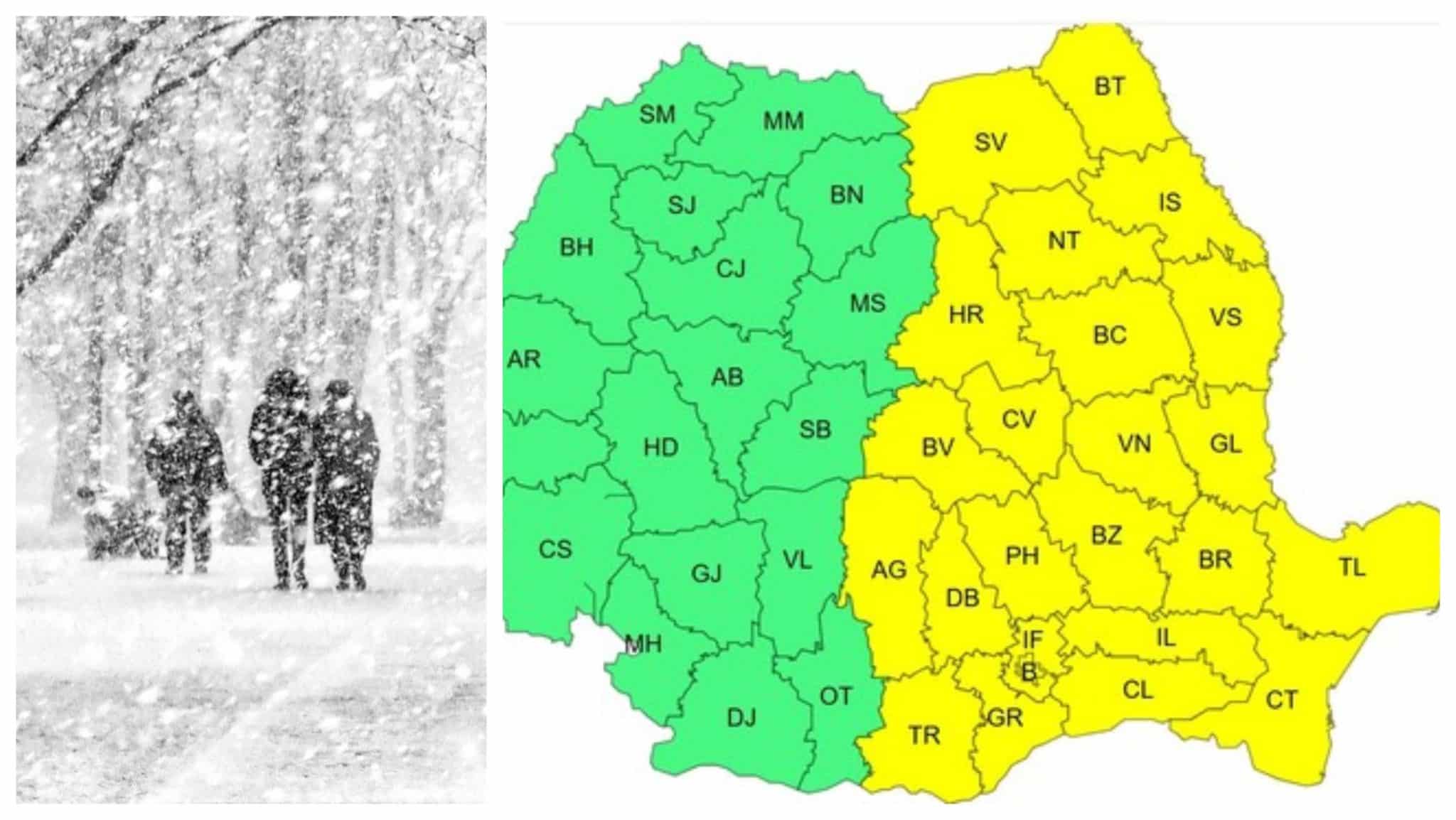 Alertă meteo de ultimă oră! Cod galben de ger în mai multe județe din țară, printre care și Constanța