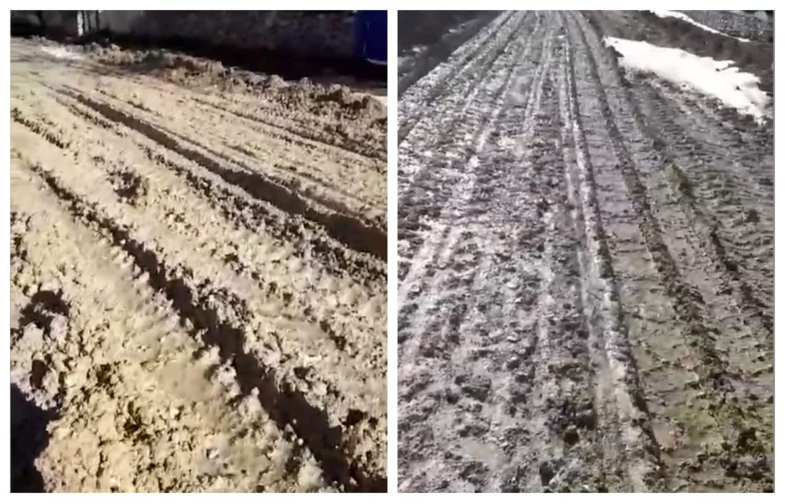 Străzi înghițite de noroi într-un sat din județul Constanța