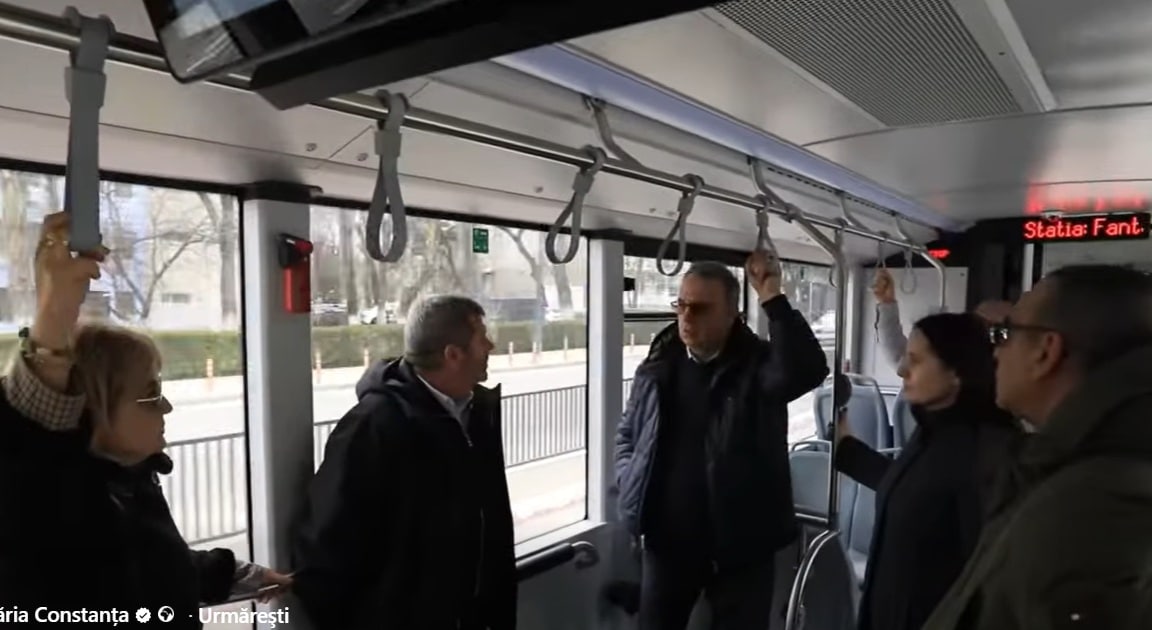 Vergil Chițac și viceprimarul Adriana Arghirescu au testat noile autobuze electrice achiziționate prin PNRR