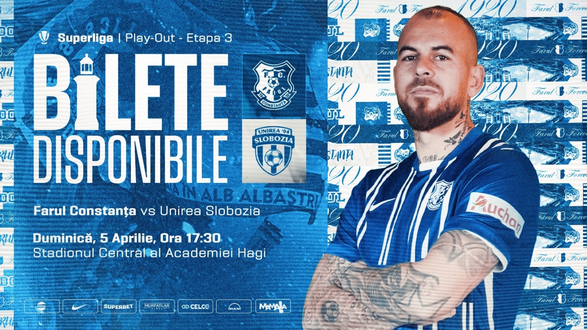 Play-out: Farul joacă acasă cu Unirea Slobozia. Hai la meci!