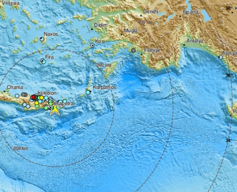 Cutremur de 5,8 în largul insulei Creta. Seismul s-a produs la mică adâncime
