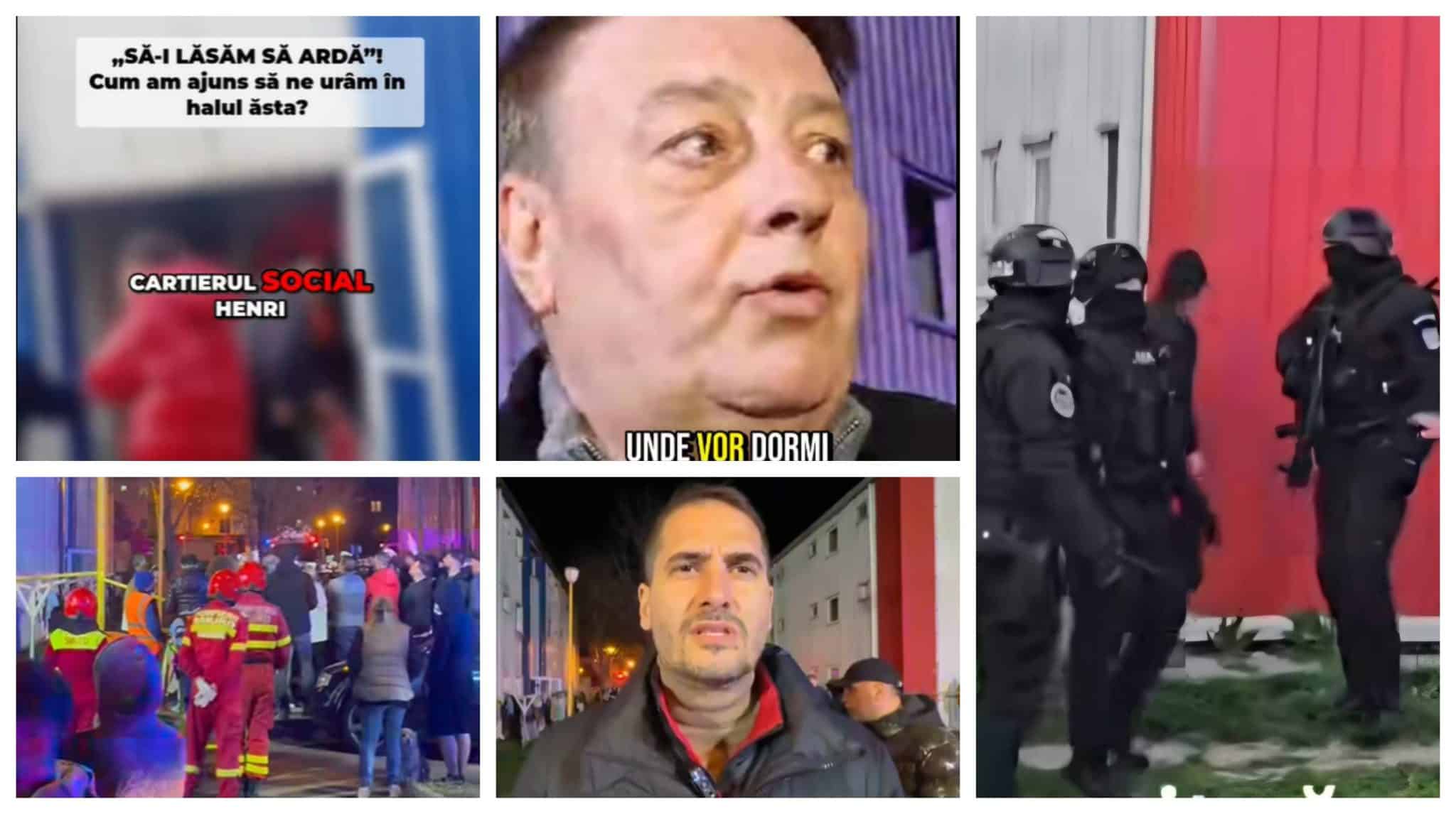 Haos în timpul incendiului din Henri Coandă. Oamenii încercau să intre în clădire pentru a-și salva rudele, au intervenit mascații, Mitroi și Răsăuțeanu – la fața locului, primarul nu a ajuns