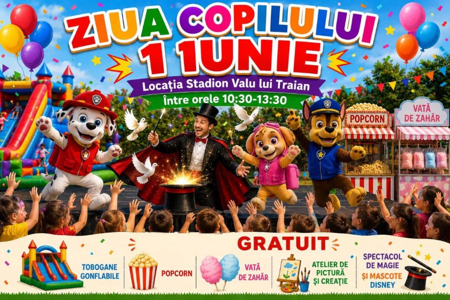 Ziua Copilului, sărbătorită cu distracție și surprize la Valu lui Traian