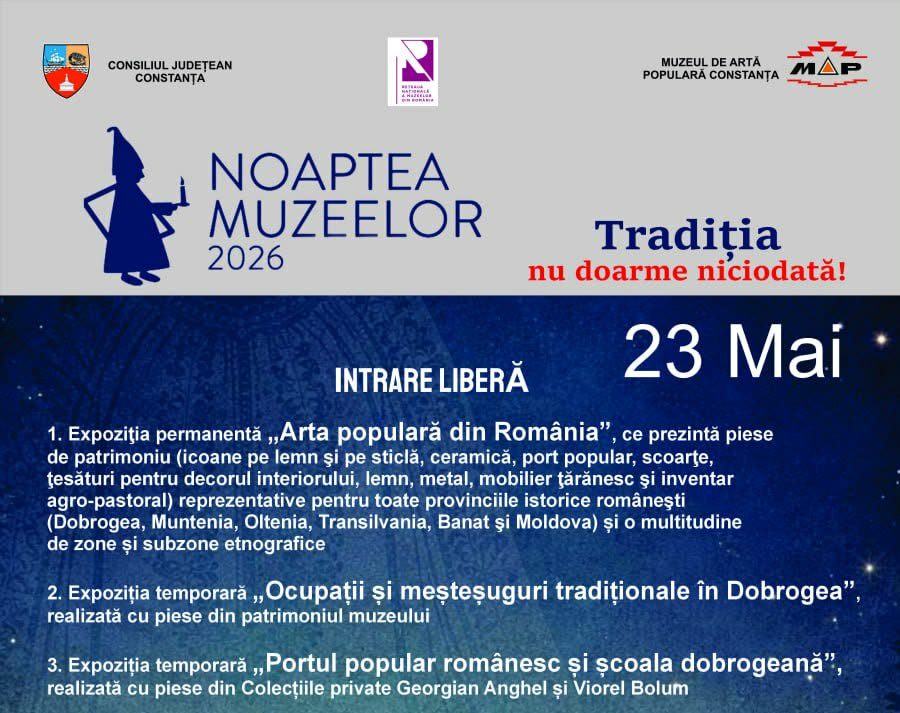 Noaptea Muzeelor la Constanța: tradiții, artă populară și experiențe culturale până la miezul nopți