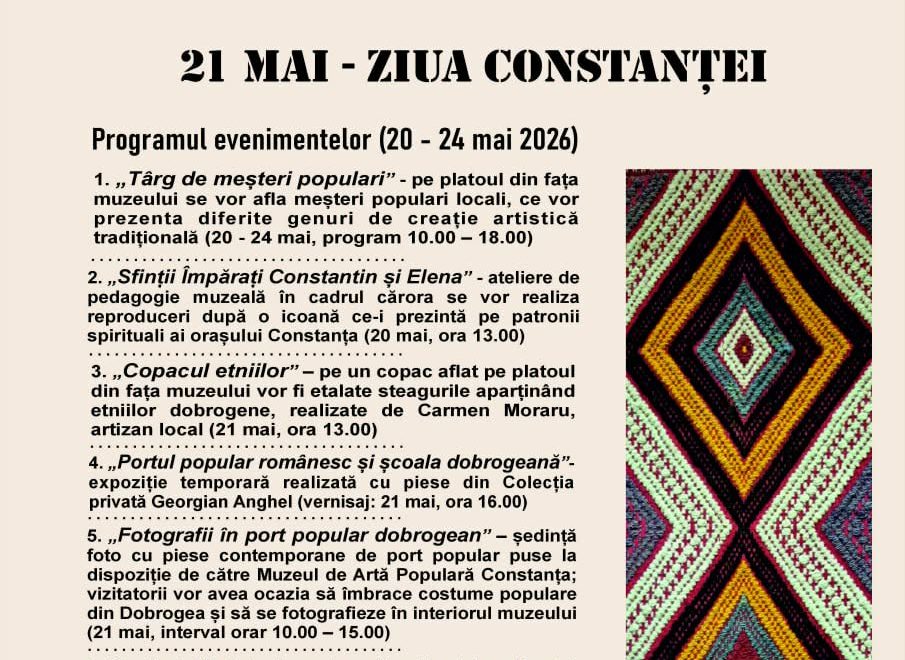 „Ziua Constanței”, celebrată cu muzică, tradiții și evenimente speciale la Muzeul de Artă Populară