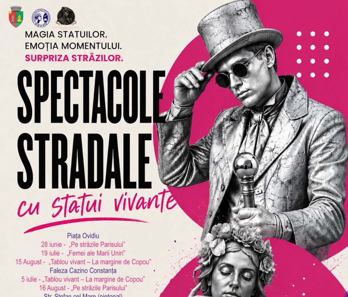 Din inima Constanței… direct pe străzile Parisului! Statuile vivante dau întâlnire publicului în Piața Ovidiu