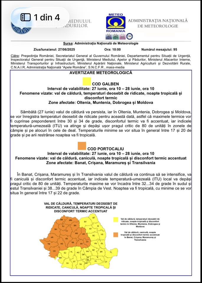 Primăria Valu lui Traian avertizează: măsuri de protecție în zilele caniculare