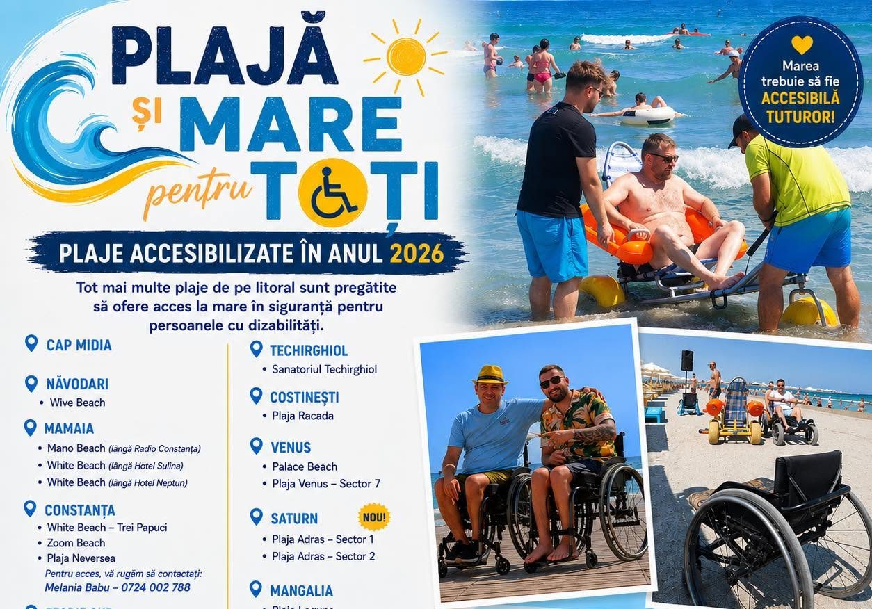 Plajă și mare pentru TOȚI! 18 plaje accesibilizate pe litoralul românesc: Marea devine accesibilă pentru toți!
