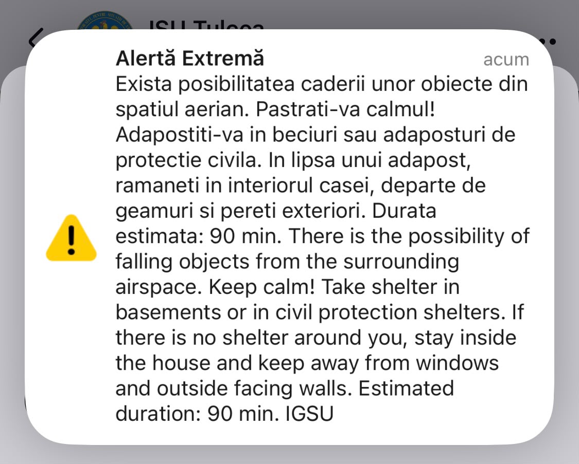 Noi atacuri aproape de granița României. RO-Alert pentru nordul judeţului Tulcea – două aeronave de luptă au fost ridicate de la baza Mihail Kogălniceanu