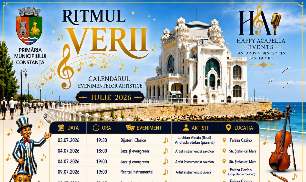 Concerte și spectacole gratuite în Constanța. „Ritmul Verii” revine în acest weekend cu evenimente pentru toate vârstele