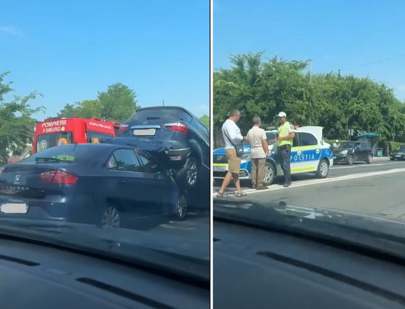 Impact între mai multe autoturisme pe drumul dintre Eforie Sud și Eforie Nord