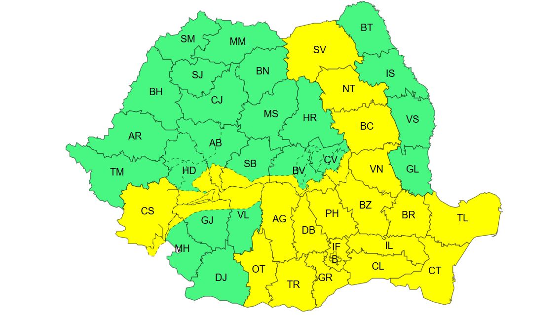 Dobrogea intră sub Cod Galben de furtuni. ANM anunță ploi torențiale, vijelii și grindină