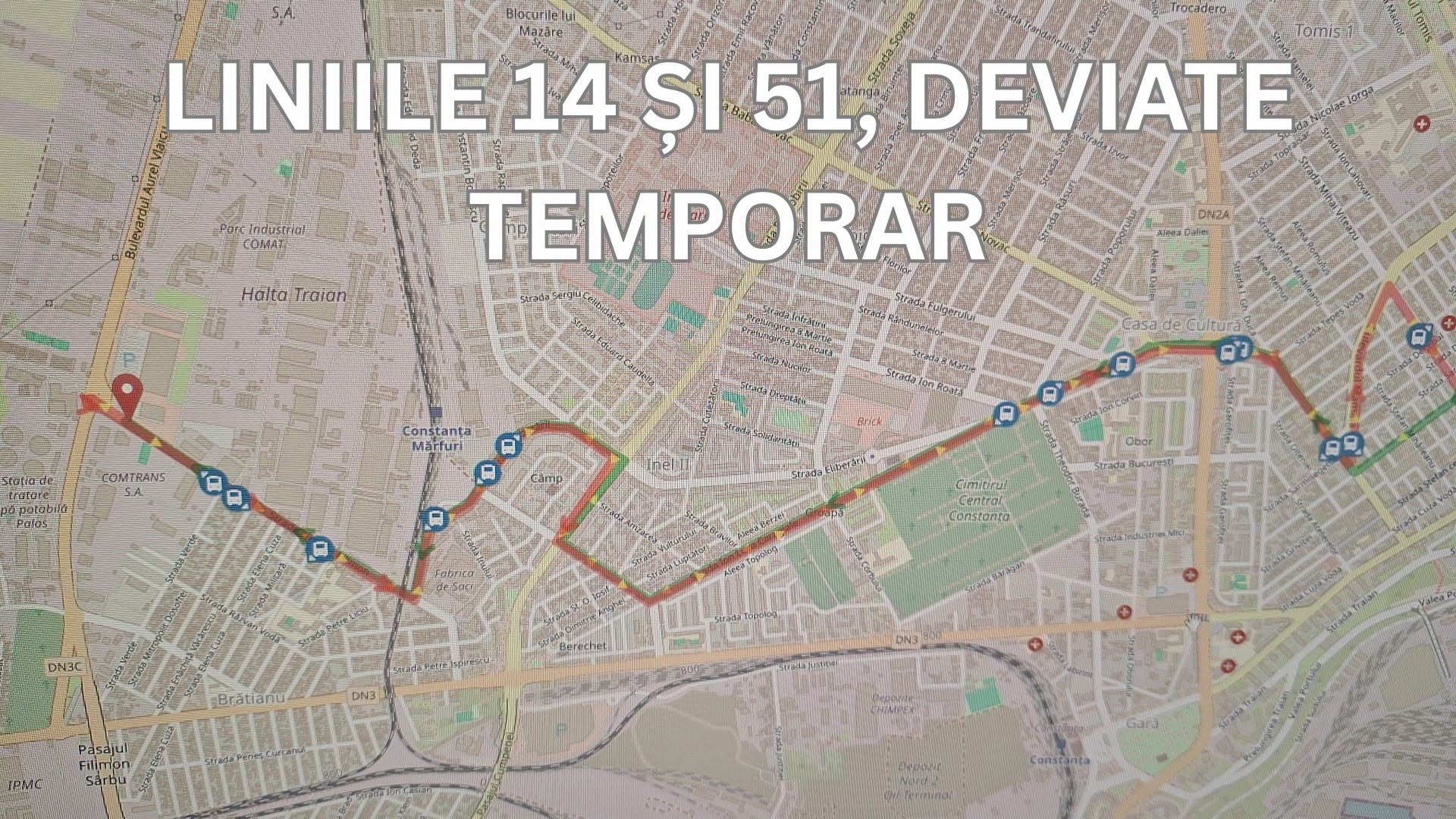 ANUNȚ CT BUS. LINIILE 14 și 51 sunt deviate temporar în cartierul Inel II