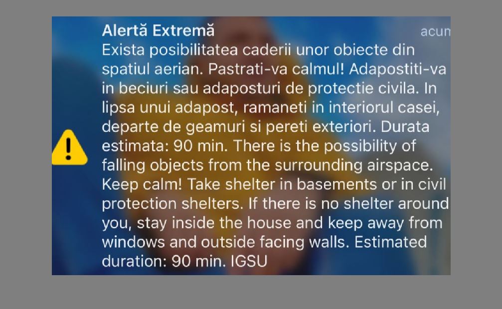Țintă aeriană detectată aproape de granița României. RO-ALERT în Tulcea