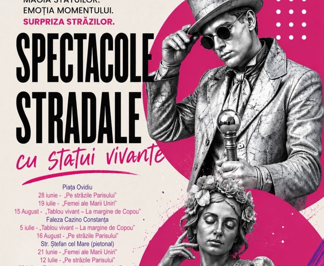 Faleza Cazinoului din Constanța devine, duminică, un tablou viu. Spectacol cu statui vivante și teatru stradal