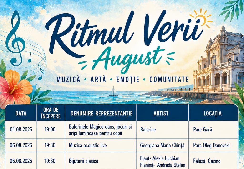 „Ritmul Verii” continuă la Constanța: muzică live și seri în aer liber, în locuri îndrăgite din oraș