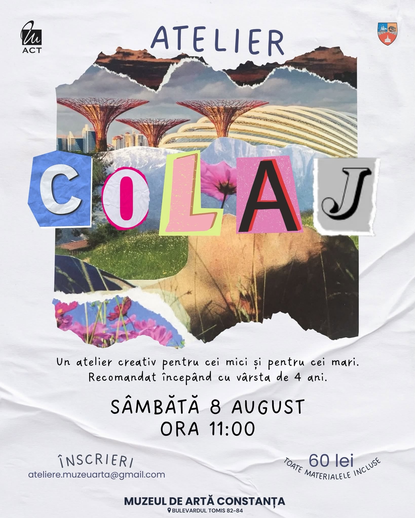 Atelier de colaj pentru copii și adulți, la Muzeul de Artă Constanța