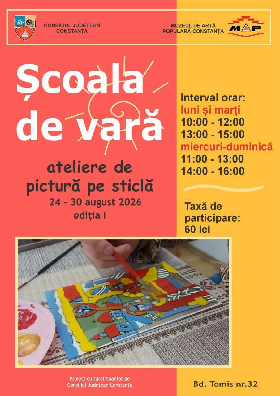 Școală de vară cu ateliere de pictură pe sticlă, la Muzeul de Artă Populară Constanța
