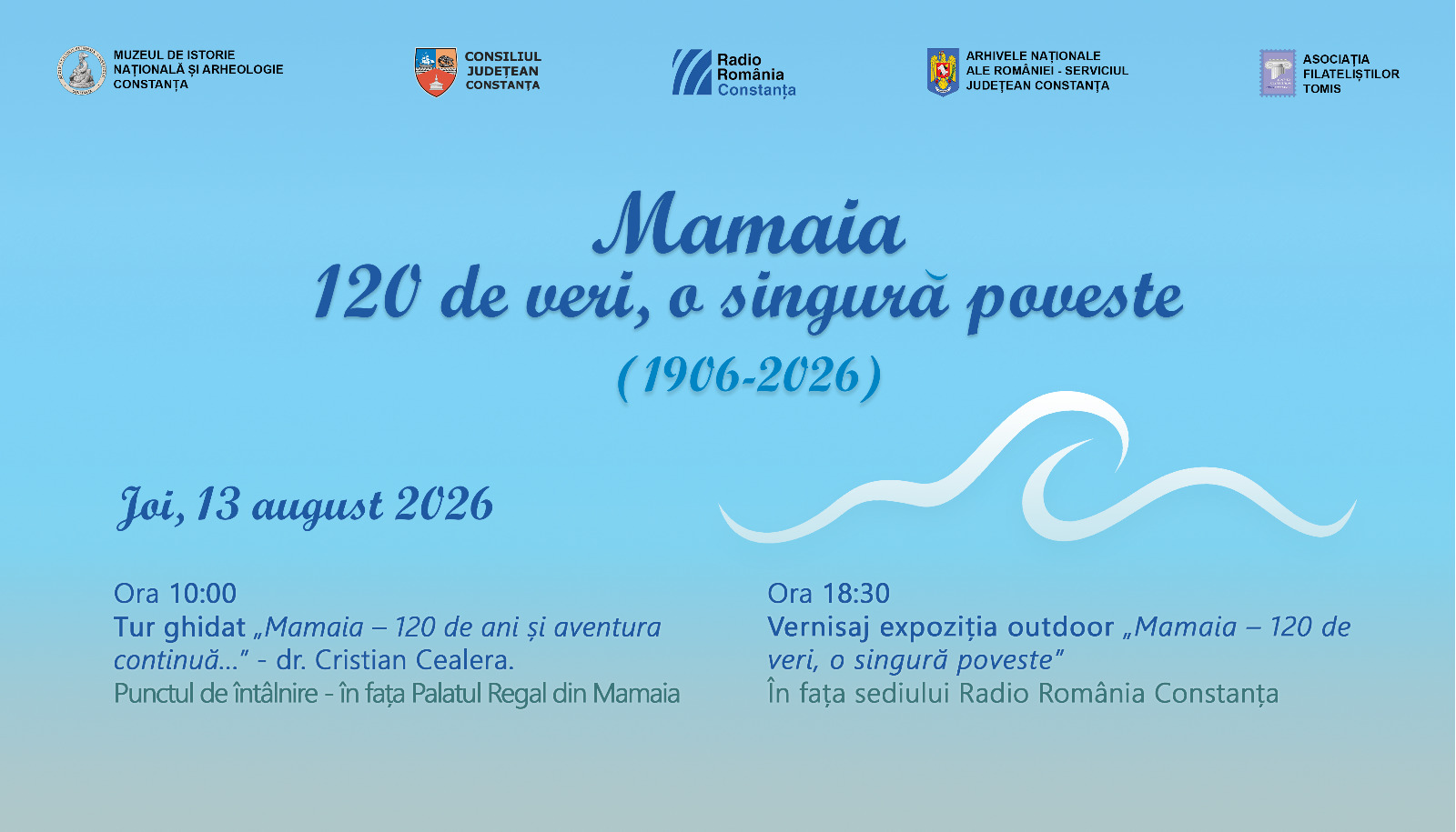 „Mamaia – 120 de veri, o singură poveste”. Expoziție foto-documentară aniversară dedicată celor 120 de ani de la inaugurarea oficială a stațiunii Mamaia