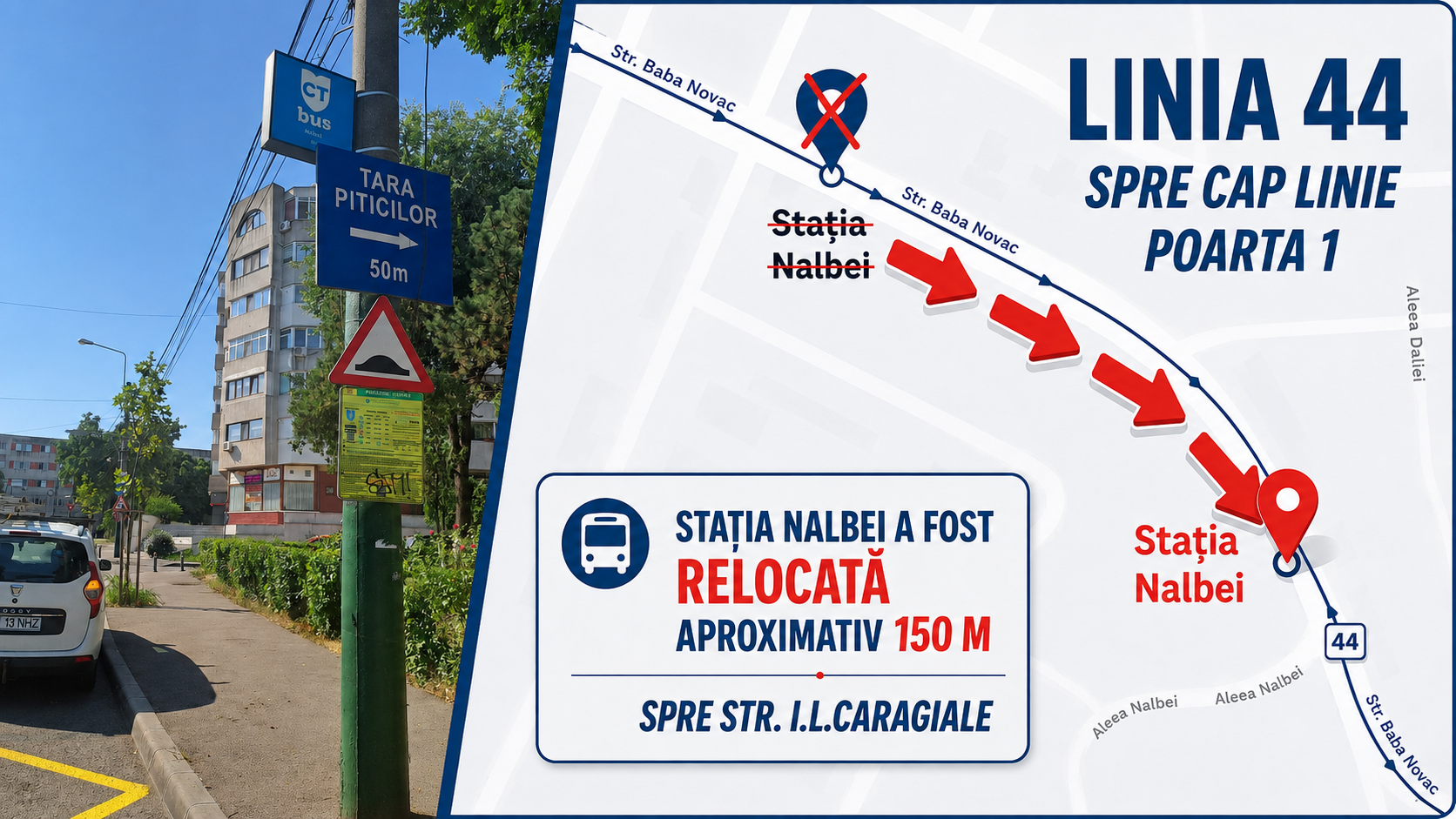 Anunț CT BUS cu privire la Stația Nalbei