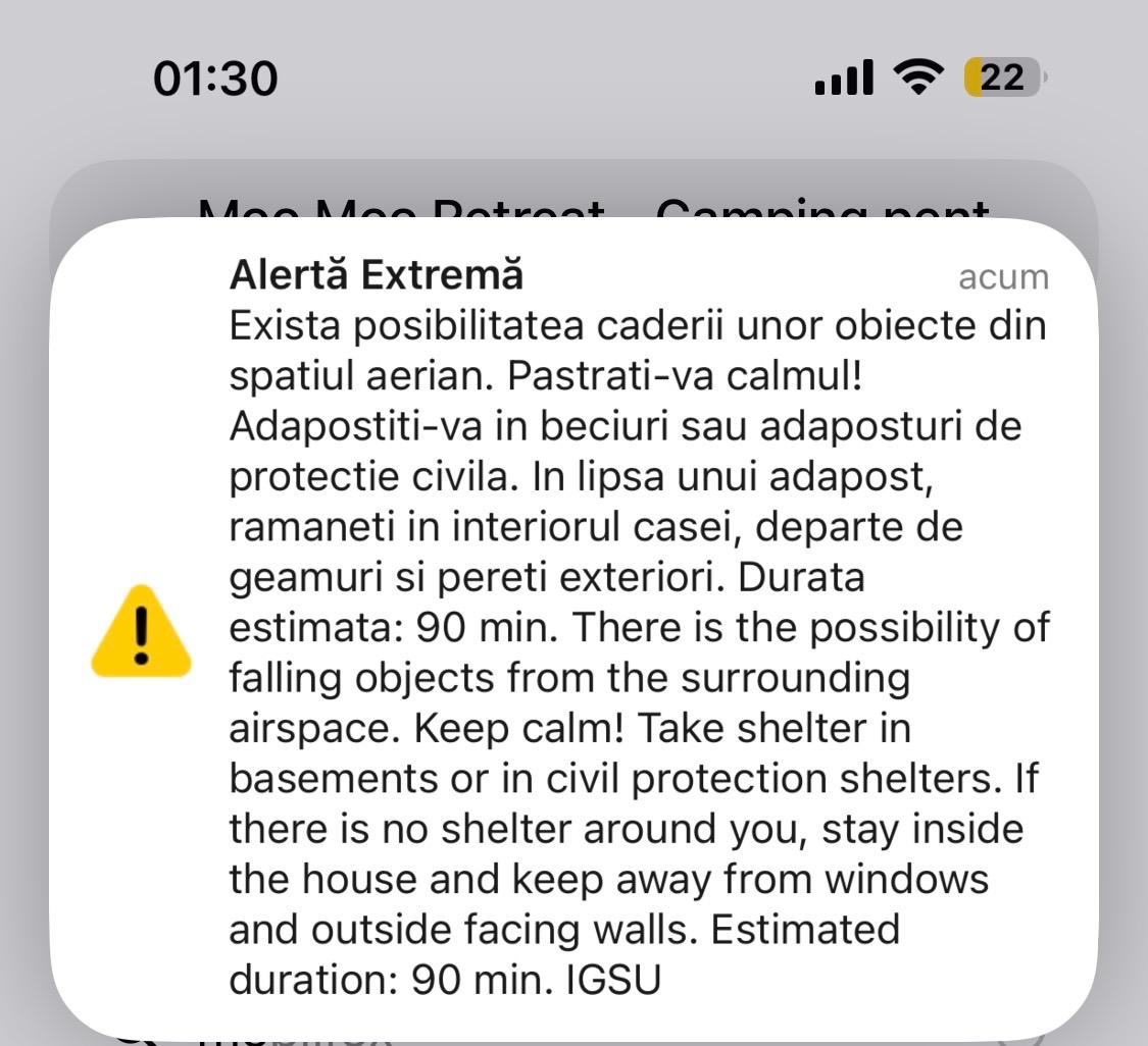 Alertă aeriană în România: cinci drone, detectate de radare. Una a intrat timp de 10 minute în spațiul aerian național – RO ALERT pentru județul Tulcea