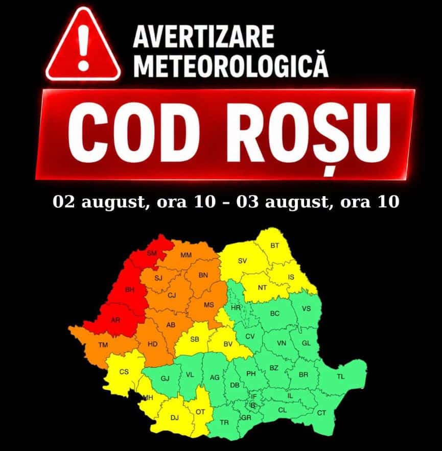 Caniculă extremă în România: Cod Roșu, temperaturi de până la 40°C