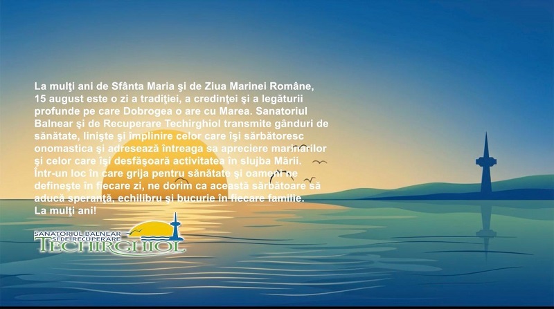 Mesajul Sanatoriului Balnear Techirghiol de Sfânta Maria și Ziua Marinei